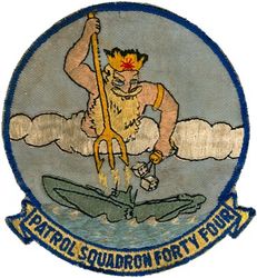 Patrol Squadron 44 (VP-44)
Established as Patrol Squadron FORTY FOUR (VP-44) on 29 January 1951, the fourth squadron to be assigned the VP-44 designation. Disestablished on 28 June 1991.

Martin PBM-5 Mariner, 1951-1952
Martin P5M-1 Marlin, 1952-1955
Martin P5M-2 Marlin, 1955-1960
Lockheed P2V-3 Neptune, 1960-1962
Lockheed P3V-1/P-3A Orion, 1962-1978
Lockheed P-3C UII Orion, 1978-1991

Insignia (2nd) “King Neptune” approved by CNO on 25 Jul 1961.

