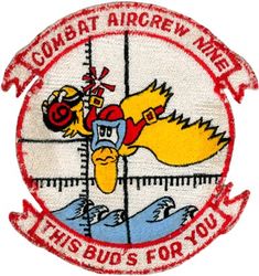 Patrol Squadron 44 (VP-44) Combat Air Crew 9
Established as Patrol Squadron FORTY FOUR (VP-44) on 29 January 1951, the fourth squadron to be assigned the VP-44 designation. Disestablished on 28 June 1991.

Martin PBM-5 Mariner, 1951-1952
Martin P5M-1 Marlin, 1952-1955
Martin P5M-2 Marlin, 1955-1960
Lockheed P2V-3 Neptune, 1960-1962
Lockheed P3V-1/P-3A Orion, 1962-1978
Lockheed P-3C UII Orion, 1978-1991

Insignia (3rd) “Golden Pelicans” approved by CNO on 11 Apr 1963.

