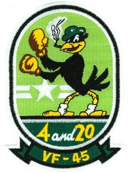 Fighter Squadron 45 (VF-45)
VF-45 "Black Birds"
7 Feb 1985-31 Mar 1996
Douglas A-4E; TA-4J Skyhawk.
General Dynamics F-16N Viper
