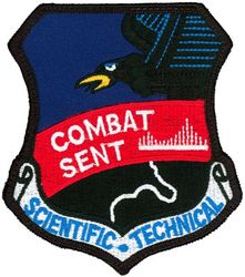 55th Wing Combat Sent RC-135U Scientific Technical
This patch is attributed to the wing because it is common to three of its squadrons:  38th, 45th, and 343d Reconnaissance Squadrons.  The early versions originated in the 343 SRS (see separate entry).  -GWO
