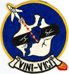Marine Fighter Squadron 451 (VMF-451)
Established as Marine Fighting Squadron 451 (VMF-451) “Warlord” on 15 Feb 1944. Deactivated on 10 Sep 1945. Reactivated in the reserves on 1 Jul 1946. Redesignated Marine Fighter Squadron (All Weather) 451 (VMF(AW)-451) on 1 Jul 1961; Marine Fighter Attack Squadron 451 on 1 Feb 1968. Deactivated on 31 Jan 1997. 

Vought F4U-1D Corsair, 1946-1951
Grumman F9F-2 Panther, 1951-1954
North American FJ-2/4 Fury, 1954-1959
Vought F8U-2/2N (F-8D) Crusader, 1959-1968
McDonnell Douglas F-4J/S Phantom II, 1968-1987
McDonnell Douglas F/A-18A/C Hornet, 1987-1997

Insignia (3rd design) dates from 1954-1958. VINI VICI = I came, I conquered


