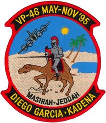Patrol Squadron 46 (VP-46) WESTPAC CRUISE 1995
Established as Patrol Squadron FIVE-S (VP-5S) on 1 Jul 1931. Redesignated Patrol Squadron FIVE-F (VP-5F) on 1 Apr 1933.  Redesignated Patrol Squadron FIVE (VP-5) on 1 Octr 1937. Redesignated Patrol Squadron THIRTY-THREE (VP 33) on 1 Jul 1939. Redesignated Patrol Squadron THIRTY-TWO (VP-32) on 1 Oct 1941. Redesignated Patrol Bombing Squadron THIRTY TWO (VPB-32) on 1 Oct 1944. Redesignated Patrol Squadron THIRTY-TWO (VP-32) on 15 May 1946. Redesignated Medium Patrol Squadron (Seaplane) SIX (VP-MS-6) on 15 Nov 1946. Redesignated Patrol Squadron FORTY-SIX (VP-46) "Grey Knights" on 1 Sep 1948-.

Lockheed P-3C UIIIR Orion

