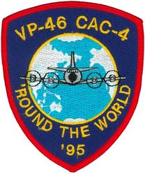 Patrol Squadron 46 (VP-46) Combat Air Crew 4 WORLD TOUR 1995
Established as Patrol Squadron FIVE-S (VP-5S) on 1 Jul 1931. Redesignated Patrol Squadron FIVE-F (VP-5F) on 1 Apr 1933.  Redesignated Patrol Squadron FIVE (VP-5) on 1 Octr 1937. Redesignated Patrol Squadron THIRTY-THREE (VP 33) on 1 Jul 1939. Redesignated Patrol Squadron THIRTY-TWO (VP-32) on 1 Oct 1941. Redesignated Patrol Bombing Squadron THIRTY TWO (VPB-32) on 1 Oct 1944. Redesignated Patrol Squadron THIRTY-TWO (VP-32) on 15 May 1946. Redesignated Medium Patrol Squadron (Seaplane) SIX (VP-MS-6) on 15 Nov 1946. Redesignated Patrol Squadron FORTY-SIX (VP-46) "Grey Knights" on 1 Sep 1948-.

Lockheed P-3C UIIIR Orion

