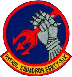 Patrol Squadron 46 (VP-46)
VP-46
1955-1970 (4th insignia)
Established as VP-5S on 1 Jul 1931; VP-5F on 1
Apr 1933; VP-5 on 1 Oct 1937; VP-33 on 1 Jul 1939; VP-
32 on 1 Oct 1941; VPB-32 on 1 Oct 1944; VP-32 on 15 May 1946; VP-MS-6 on 15 Nov 1946; VP-46 on 1 Sep 1948-.
Martin P5M-1 Marlin 
Lockheed P2V-5F7/SP2H/P2V Neptune
Lockheed P-3A/B Orion
