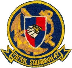 Patrol Squadron 47 (VP-47)
VP-47 "Golden Swordsmen"
1964- (2d insignia)
Established as VP-27 on 1 Jun 1944; VPB-27 on 1 Oct 1944; VP-27 on 15 May 1946; VP-MS-7 on 15 Nov 1946; VP-47 on 1 Sep 1948-.
Lockheed P-3A/B/C Orion
