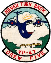Patrol Squadron 47 (VP-47) Crew 5
VP-47
1950-1954
Established as VP-27 on 1 Jun 1944; VPB-27 on 1 Oct 1944; VP-27 on 15 May 1946; VP-MS-7 on 15 Nov 1946; VP-47 on 1 Sep 1948-.
Martin PBM-5 Mariner
