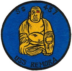 SS-487 USS Remora
Namesake. The 	Remora, or suckerfish, any of a family (Echeneidae) of ray-finned fish in the order Carangiformes
Builder. Portsmouth Naval Shipyard, Kittery, ME
Laid down. 5 Mar 1945
Launched. 12 Jul 1945
Commissioned. 3 Jan 1946
Decommissioned. 29 Oct 1973
Stricken	. 9 Oct 1973
Fate. Transferred to Greece, 29 Oct 1973
Class and type. Tench-class diesel-electric submarine
Displacement:	
1,570 tons (1,595 t) surfaced 
2,414 tons (2,453 t) submerged 
Length. 311 ft 8 in (95.00 m) 
Beam. 27 ft 4 in (8.33 m) 
Draft. 17 ft (5.2 m) maximum 
Propulsion:	
4 × Fairbanks-Morse Model 38D8-⅛ 10-cylinder opposed piston diesel engines driving electrical generators
2 × 126-cell Sargo batteries
2 × low-speed direct-drive Elliott electric motors
two propellers 
5,400 shp (4.0 MW) surfaced
2,740 shp (2.0 MW) submerged
Speed. 20.25 knots (38 km/h) surfaced; 8.75 knots (16 km/h) submerged 
Range. 11,000 nautical miles (20,000 km) surfaced at 10 knots (19 km/h) 
Endurance. 48 hours at 2 knots (3.7 km/h) submerged; 75 days on patrol
Test depth. 400 ft (120 m) 
Complement. 10 officers, 71 enlisted 
Armament:	
10 × 21-inch (533 mm) torpedo tubes, 6 forward, 4 aft)
28 torpedoes
1 × 5-inch (127 mm) / 25 caliber deck gun
Bofors 40 mm and Oerlikon 20 mm cannon

