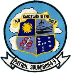 Patrol Squadron 49 (VP-49)
VP-49
1962-1994 
Established as VP-19 on 1 Feb 1944; VPB-19 on 1 Oct 1944; VP-19 on 15 May 1946; VP-MS-9 on 15 Nov 1946; VP-49 on 1 Sep 1948-1 Mar 1994.
Martin P5M-2/SP-5B Marlin
Lockheed P-3A/C Orion 
