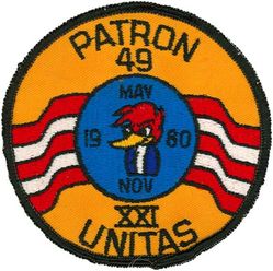 Patrol Squadron 49 (VP-49) Exercise UNITAS 1980
VP-49 "Woodpeckers"
1980 
Established as VP-19 on 1 Feb 1944; VPB-19 on 1 Oct 1944; VP-19 on 15 May 1946; VP-MS-9 on 15 Nov 1946; VP-49 on 1 Sep 1948-1 Mar 1994.
Lockheed P-3C Orion
