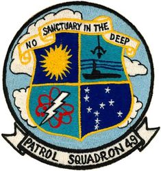 Patrol Squadron 49 (VP-49)
VP-49
1962-1994 
Established as VP-19 on 1 Feb 1944; VPB-19 on 1 Oct 1944; VP-19 on 15 May 1946; VP-MS-9 on 15 Nov 1946; VP-49 on 1 Sep 1948-1 Mar 1994.
Martin P5M-2/SP-5B Marlin
Lockheed P-3A/C Orion 
