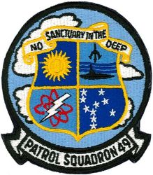 Patrol Squadron 49 (VP-49)
VP-49
1962-1994 
Established as VP-19 on 1 Feb 1944; VPB-19 on 1 Oct 1944; VP-19 on 15 May 1946; VP-MS-9 on 15 Nov 1946; VP-49 on 1 Sep 1948-1 Mar 1994.
Martin P5M-2/SP-5B Marlin
Lockheed P-3A/C Orion 

