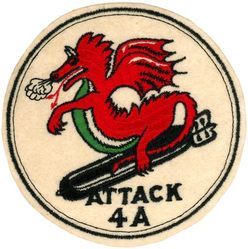 Attack Squadron 4A (VA-4A)
Torpedo Squadron THREE (VT-3) redesignated VA-4A on
15 Nov 1946; Redesignated Attack VA-35 on 7 Aug 1948.
VA-4A
1946-1948
Grumman/General Motors TBM-3Q; TBM-3J; TBM-3W Avenger

