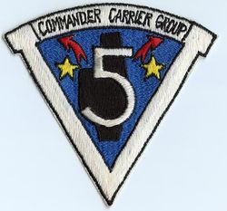 Commander Carrier Group 5 (COMCARGRU-5)
Established as Carrier Division Five on 25 Apr 1944. Redesignated Carrier Group 5 on 30 Jun 1973; Carrier Strike Group 5 on 1 Oct 2004-.
