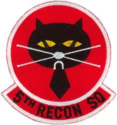 5th Reconnaissance Squadron 
Organized as 5 Aero Squadron on 5 May 1917. Redesignated as Squadron A, Souther Field, GA, on 15 Jul 1918. Demobilized on 11 Nov 1918. Reconstituted, and consolidated (1924) with 5 Aero Squadron, which was organized on 24 Oct 1919.  Redesignated as: 5 Squadron (Observation) on 14 Mar 1921; 5 Observation Squadron on 25 Jan 1923; 5 Bombardment Squadron on 1 Mar 1935; 5 Bombardment Squadron (Medium) on 6 Dec 1939; 5 Bombardment Squadron (Heavy) on 20 Nov 1940; 5 Bombardment Squadron, Very Heavy, on 28 Mar 1944.  Inactivated on 20 Oct 1948.  Redesignated as 5 Strategic Reconnaissance Squadron, Photographic, and activated, on 1 May 1949.  Redesignated as: 5 Bombardment Squadron, Heavy, on 1 Apr 1950; 5 Bombardment Squadron, Medium, on 2 Oct 1950.   Discontinued, and inactivated, on 25 Jun 1966.  Redesignated as 5 Strategic Reconnaissance Training Squadron on 12 Feb 1986. Activated on 1 Jul 1986.  Inactivated on 30 Jun 1990.  Redesignated as 5 Reconnaissance Squadron on 21 Sep 1994. Activated on 1 Oct 1994.
