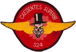 Marine Fighter Squadron 524 (VMF-524)
VMF-524
Nov 1944 2d Issue
F4U-1; FG-1; FG-1D Corsair
Designated RTU on 16 Oct 1944.
US embroidered on wool
