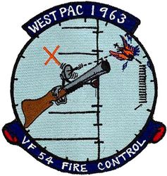 Fighter Squadron 54 (VF-54) Fire Control WESTPAC CRUISE 1963
VF-54 "Hell's Angels" (First VF-54)  
1951-1954
Established as VBF-153 26 Mar 1945, VF-16A 15 Nov 1946, VF-152 (2nd) 15 Jul 1948, VF-54 on 15 Feb 1950, VA-54 15 Jun 1956-1 Apr 1958.
Vought F4U-4N Corsair
Douglas AD-1/4/6/5 Skyraider
