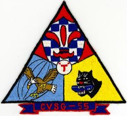 Carrier Anti-Submarine Air Group 55 (CVSG-55) Gaggle
Established as Carrier Anti-Submarine Air Group 55 (CVSG-55 ) on 1 Sep 1960. Disestablished on 27 Sep 1968.

CVS-10 USS Yorktown, West Pac Cruise, 29 Jul 1961-2 Mar 1962
CVS-10 USS Yorktown, Atlantic Cruise, Jun 1962-Jul 1962
CVS-10 USS Yorktown, West Pac Cruise, 26 Oct 1962-18 Jun 1963
CVS-10 USS Yorktown, WestPac (Vietnam), 23 Oct 1964-17 May 1964
CVS-10 USS Yorktown, WestPac (Vietnam), 5 Jan 1966-27 Jul 1966
CVS-10 USS Yorktown, WestPac (Vietnam), 28 Dec 1967-5 Jul 1968
Squadrons: Helicopter Anti-Submarine Squadron (HS-4), Air Anti-Submarine Squadron 23 (VS-23), Air Anti-Submarine Squadron 25 (VS-25) & Carrier Airborne Early Warning Squadron 11 (VAW-11) Detachment Tango.

