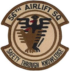 56th Airlift Squadron
Constituted 56 Troop Carrier Squadron on 12 Nov 1942. Activated on 18 Nov 1942. Inactivated on 25 Mar 1946. Activated in the Reserve on 3 Aug 1947. Redesignated 56 Troop Carrier Squadron, Medium, on 27 Jun 1949. Ordered to active service on 15 Oct 1950. Inactivated on 14 Jul 1952. Activated in the Reserve on 14 Jul 1952. Inactivated on 16 Nov 1957. Redesignated 56 Military Airlift Squadron, Training, and activated on 27 Dec 1965. Organized on 8 Jan 1966. Redesignated 56 Airlift Squadron on 27 Aug 1991-.
Keywords: Desert