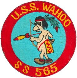 SS-565 USS Wahoo
Namesake. The Wahoo, (Acanthocybium solandri) a scombrid fish found worldwide in tropical and subtropical seas
Builder. Portsmouth Naval Shipyard, NH
Laid down. 24 Oct 1949
Launched. 16 Oct 1951
Commissioned. 30 May 1952
Decommissioned. 27 Jun 1980
Stricken	. 15 Jul 1983
Fate. Sold for scrap in 1984
Class and type. Tang-class submarine Attack submarine
Displacement:	
1,560 long tons (1,585 t) surfaced
2,260 long tons (2,296 t) submerged
Length. 269 ft 2 in (82.04 m)
Beam. 27 ft 2 in (8.28 m)
Draft. 17 ft (5.2 m)
Speed. 15.5 knots (17.8 mph; 28.7 km/h) surfaced, 18.3 knots (21.1 mph; 33.9 km/h) submerged
Complement. 83 officers and men
Armament. 8 × 21 inch (533 mm) torpedo tubes (6 forward, 2 aft)

