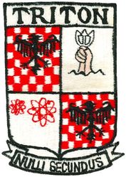 SSN-586 USS Triton
Namesake. Triton, a Greek god of the sea, the son of Poseidon and Amphitrite
Ordered. Oct 1955
Builder. General Dynamics Electric Boat
Laid down. 29 May 1956
Launched. 19 Aug 1958
Commissioned. 10 Nov 1959
Decommissioned. 3 May 1969
Reclassified. 1 Mar 1961 (SSN-586)
Refit. Sep 1962 to Jan 1964
Stricken. 30 Apr 1986
Motto. Nulli Secundus (Second to None)
Honors and awards: Presidential Unit Citation (1960); Navy Unit Commendation (1966); Navy Unit Commendation (1967)
Fate. Recycled (sail was preserved and placed on display in a park in Richland, WA)
Class. Skipjack-class attack submarine
Type:	
1959: Nuclear-powered Radar Picket Submarine (SSRN)
1961: Nuclear-powered Attack Submarine (SSN)
Displacement:	
5,963 long tons (6,059 t) surfaced
7,773 long tons (7,898 t) submerged
Length. 447 ft 6 in (136.40 m) overall
Beam. 37 ft (11 m)
Draft. 23 ft 6 in (7.16 m)
Installed power. 45,000 shp (34,000 kW)
Propulsion:	
Two S4G pressurized-water nuclear reactors (PWR)
Two steam turbines
Two five-blade propellers
Speed:	
+30 knots (56 km/h; 35 mph) surfaced
+27 knots (50 km/h; 31 mph) submerged
Endurance. Essentially unlimited
Test depth. 700 ft (210 m) operational; 1,050 ft (320 m) crush
Complement. 172 officers and enlisted men (radar picket role); 159 officers and enlisted men (attack role)
Sensors and processing systems:
Air search radar: AN/SPS-26 (1959); AN/BPS-2 (1962)
Sonar systems: AN/BQS-4 (active); AN/BQR-2 (passive)
Fire control system. MK-101
Armament. 6 × 21 in (533 mm) Mk 60 torpedo tubes (four bow, two stern)

