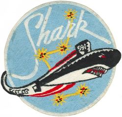 SSN-591 USS Shark
Namesake. The shark, a predatory marine fish
Builder. Newport News Shipbuilding and Dry Dock Company, VA
Ordered. 31 Jan 1957
Laid down. 24 Feb 1958
Launched. 16 Mar 1960
Commissioned. 9 Feb 1961
Decommissioned. 15 Sep 1990
Stricken	. 5 Sep 1990
Fate. Entered the Submarine Recycling Program on 1 Oct 1995
Class and type. Skipjack-class submarine
Displacement:	
2,830 long tons (2,880 t) surfaced
3,500 long tons (3,600 t) submerged
Length. 251 ft 8 in (76.71 m)
Beam. 31 ft 7.75 in (9.6457 m)
Draft. 28 ft (8.5 m)
Propulsion:	
1 × S5W reactor
2 × Westinghouse steam turbines, 15,000 shp (11 MW)
1 shaft
Speed. 15 knots (17 mph; 28 km/h) surfaced; More than 30 knots (35 mph; 56 km/h) submerged
Test depth. 700 ft (210 m)
Complement. 118
Sensors and processing systems:	
BPS-12 radar
BQR-21 sonar
BQR-2 passive sonar
BQS-4 (modified) active/passive sonar
Armament:
6 × 21 inch (533 mm) torpedo tubes (bow)
24 × Mark 37 torpedoes, Mark 14 torpedoes, Mark 16 torpedoes, Mark 45 ASTOR nuclear torpedoes, and/or Mark 48 torpedoes


