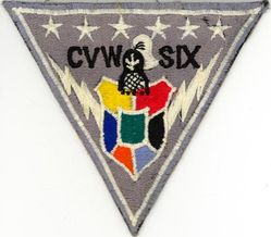 Carrier Air Wing 6 (CVW-6)
Established as Enterprise Air Group on 1 Jul 1938. Reconstituted as Carrier Air Group SIX (CVG-6) on 15 Mar 1943. Carrier Air Group SEVENTEEN (CVG-17) was redesignated as Battle Carrier Air Group SEVENTEEN (CVBG-17) on 22 Jan 1946 and subsequently redesignated as Battle Carrier Air Group FIVE (CVBG-5) on 16 Nov 1946. Redesignated Carrier Air Group SIX (CVG-6) effective 27 Jul 1948. Redesignated Carrier Air Wing SIX (CVW-6) on 20 Dec 1963. Disestablished on 1 Apr 1992.
