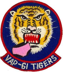 Heavy Photographic Squadron 61 (VAP-61) Morale
Established as Patrol Squadron SIXTY ONE (VP-61) on 20 Jan 1951. Redesignated: Photographic Squadron SIXTY ONE (VJ-61) on 5 Mar 1952; Heavy Photographic Squadron SIXTY ONE (VAP-61) "World Recorders" in Apr 1956. Composite Photographic Reconnaissance Squadron SIXTY ONE (VCP-61) on 1 Jul 1959. Heavy Photographic Squadron SIXTY ONE (VAP-61) on 1 Jul 1961. Disestablished on 1 Jul 1971.

North American AJ-2P Savage, 1952
Vought F8U-1P Crusader, 1959-1961
Douglas A3D-2P/RA-3B/KA-3B Skywarrior, 1959-1971

Insignia (2nd insignia) approved on 11 Jan 1961

