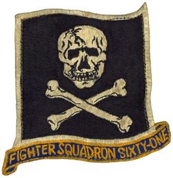 Fighter Squadron 61 (VF-61)
VF-61 "Jolly Rogers"   
1950's
Established as VF-17 on1 Jan 1943, VF-5B (fourth ) on 15 Nov 1946, VF-61 on 28 Jul 1948-15 Apr 1959.
Grumman F8F-2 Bearcat  
Grumman F9F-2 Panther
Grumman F9F-6/8 Cougar
North American FJ-3 Fury 
McDonnell F3H-2M Demon
