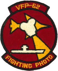 Light Photographic Squadron 62 (VFP-62)
Established as Composite Squadron SIXTY TWO (VC-62) on 3 Jan 1949. Redesignated Light Photographic Squadron SIXTY TWO (VFP-62) on 2 Jul 1956. Decommissioned on 5 Jan 1968.

Grumman F8F-2P Bearcat, 1949-1952
Vought F4U-4P/5P Corsair, 1949-1952
Grumman F6F-5P Hellcats, 1949-1952
Grumman F9F-2P Panther, 1951- 1952
McDonnell F2H-2P Banshee, 1952-1958
Grumman F9F-8P Cougar, 1956-1958
Vought F8U-1P (RF-8A/G) Crusader, 1958-1968


