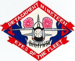 Light Photographic Squadron 63 Detachment 19 (VFP-63 Det 19) CVW-21 Western Pacific/Vietnam Cruise 1970-1971
Established as Composite Squadron Sixty-One (VC-61) on 20 Jan 1949. Redesignated Fighter Photographic Squadron Sixty One (VFP-61) in Jul 1956; Composite Photographic Squadron Sixty-Three (VCP-63) on 1 Jul 1959; Light Photographic Squadron Sixty Three (VFP-63) “Eyes of the Fleet” on 1 Jul 1961. Disestablished on 30 Jun 1982.

Detachment: 22 Oct 1970-3 Jun 1971, USS Hancock (CVA-19), CVW-21, Vought F8U-1P/RF-8G Crusader

