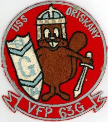 Light Photographic Squadron 63 Detachment Golf (VFP-63 Det G) CAG-16 Western Pacific Cruise 1963-1964
Established as Composite Squadron Sixty-One (VC-61) on 20 Jan 1949. Redesignated Fighter Photographic Squadron Sixty One (VFP-61) in Jul 1956; Composite Photographic Squadron Sixty-Three (VCP-63) “Eyes of the Fleet” on 1 Jul 1959; Light Photographic Squadron Sixty Three (VFP-63) on 1 Jul 1961. Disestablished on 30 Jun 1982.

Deployment: 1 Aug 1963-10 Mar 1964, USS Oriskany (CVA-34), CVW-16, Vought F8U-1P Crusader

