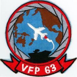 Light Photographic Squadron 63 (VFP-63)
Established as Composite Squadron Sixty-One (VC-61) on 20 Jan 1949. Redesignated Fighter Photographic Squadron Sixty One (VFP-61) in Jul 1956; Composite Photographic Squadron Sixty-Three (VCP-63) "Eyes of the Fleet" on 1 Jul 1959; Light Photographic Squadron Sixty Three (VFP-63) on 1 Jul 1961. Disestablished on 30 Jun 1982.

Douglas A3D-2P Skywarrior, 1959-1961
Vought F8U-1P Crusader, 1961-1982


