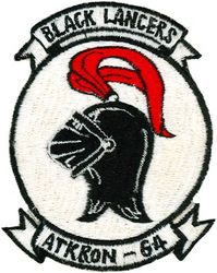 Attack Squadron 64 (VA-64) 
VA-64 "Black Lancers"
1961-1969
Douglas A4D-2N (A-4C); A4D-2 (A-4B) Skyhawk
