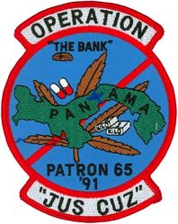 Patrol Squadron 65 (VP-65) Operation Just Cause 1991
VP-65 "Tridents"
1991
Established as VP-65 on 16 Nov 1970-31 Mar 2006.
Lockheed P-3C Orion

