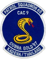 Patrol Squadron 65 (VP-65) Exercise COBRA GOLD 1997
VP-65 "Tridents"
1997
Established as VP-65 on 16 Nov 1970-31 Mar 2006.
Lockheed P-3C UII.5 Orion
