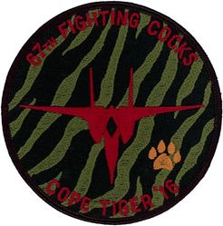 67th Fighter Squadron Cope Tiger 2016
Cope Tiger 2016 held in Mar 2016 is a joint multilateral field training exercise.
Japanese made by Tiger Embroidery
Keywords: subdued