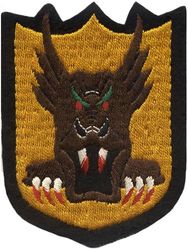 7th Pursuit Squadron, Interceptor; 7th Fighter Squadron; 7th Fighter Squadron, Single Engine & 7th Fighter Squadron, Two Engine
Constituted as 7 Pursuit Squadron (Interceptor) on 20 Nov 1940. Activated on 15 Jan 1941. Redesignated: 7 Fighter Squadron on 15 May 1942; 7 Fighter Squadron, Single Engine, on 20 Aug 1943; 7 Fighter Squadron, Two Engine, on 6 Nov 1944; 7 Fighter Squadron, Single Engine, on 8 Jan 1946; 7 Fighter Squadron, Jet-Propelled, on 1 May 1948; 7 Fighter Squadron, Jet, on 10 Aug 1948; 7 Fighter-Bomber Squadron on 1 Feb 1950; 7 Tactical Fighter Squadron on 8 Jul 1958; 7 Fighter Squadron on 1 Nov 1991; 7 Combat Training Squadron on 17 Jun 1999; 7 Fighter Squadron on 22 Jul 2005. Inactivated on 15 Dec 2006.

Insignia approved on 13 May 1944. Australian made.

Stations. Selfridge Field, MI, 15 Jan 1941; Morrison Field, FL, c. 23 May 1941-4 Jan 1942; Melbourne, Australia, 2 Feb 1942; Bankstown, Australia, 16 Feb 1942; Batchelor, Australia, 9 Apr 1942; Port Moresby, New Guinea, 19 Sep 1942; Dobodura, New Guinea, 15 Apr 1943; Gusap, New Guinea, 16 Nov 1943; Finschhafen, New Guinea, 27 Apr 1944; Hollandia, New Guinea, 3 May 1944; Biak, 5 Jun 1944; Tacloban, Leyte, 24 Oct 1944; San Jose, Mindoro, 30 Dec 1944; Lingayen, Luzon, c. 25 Feb 1945; Okinawa, 17 Aug 1945; Atsugi, Japan, 15 Sep 1945.

