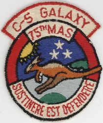 75th Military Airlift Squadron 
Constituted 75th Ferrying Squadron (Special) on 30 Jan 1943. Activated on 8 Feb 1943. Redesignated 75th Transport Transition Squadron on 4 Jun 1943. Disbanded on 31 Mar 1944. Reconstituted, and redesignated 75th Air Transport Squadron, Medium, on 20 Jun 1952. Activated on 20 Jul 1952. Redesignated: 75th Air Transport Squadron, Heavy, on 8 Oct 1953; 75th Military Airlift Squadron on 8 Jan 1966; 75th Airlift Squadron on 1 Nov 1991-.

Translation: SUSTINERE EST DEFENDERE = To Support is to Defend

