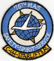 76th Military Airlift Squadron C-141
Constituted as 76 Ferrying Squadron (Special) on 30 Jan 1943. Activated on 8 Feb 1943. Redesignated as 76 Transport Transition Squadron on 4 Jun 1943. Disbanded on 31 Mar 1944. Reconstituted, and redesignated as 76 Air Transport Squadron, Medium, on 20 Jun 1952. Activated on 20 Jul 1952. Redesignated as 76 Military Airlift Squadron on 8 Jan 1966; 76 Airlift Squadron on 1 Oct 1991-.
