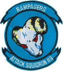 Attack Squadron 83 (VA-83)
VA-83 :Rampagers"
1980's-1988
Vought A-7E Corsair II
