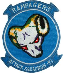 Attack Squadron 83 (VA-83)
VA-83 :Rampagers"
1960's-1970's
Douglas A4D-2N (A-4C); A-4E; A-4C Skyhawk
Vought A-7E Corsair II

