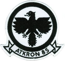 Attack Squadron 85 (VA-85)
Attack Squadron EIGHT HUNDRED FIFTY NINE (VA-859) was a reserve squadron called to active duty on 1 Feb 1951. Redesignated Attack Squadron EIGHTY FIVE (VA-85) on 4 Feb 1953. Disestablished on 30 Sep 1994. The second squadron to be assigned the VA-85 designation.

Grumman A-6A/E Intruder, 1964-1994

Insignia approved by CNO on 7 May 1958.

