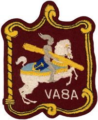 Attack Squadron 8A (VA-8A)
Established as Torpedo Squadron EIGHTEEN (VT-18) on 20 July 1943. Redesignated Attack Squadron EIGHT A (VA-8A) on 15 November 1946. Redesignated Attack Squadron SEVENTY FIVE (VA-75) on 27 July 1948. Disestablished on 30 November 1949. The first squadron to be designated VA-75.

Insignia approved on 30 Dec 1946.

Deployments.
3 Apr 1947-9 Jun 1947 USS Leyte (CV 32), CVAG-7, Grumman TBM-3E/J/Q Avenger, Med Cruise
30 Jul 1947-19 Nov 1947 USS Leyte (CV 32), CVAG-7, Grumman TBM-3E/Q Avenger, Med Cruise

