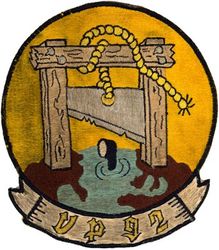 Patrol Squadron 92 (VP-92)
Established as Patrol Squadron NINETY TWO (VP-92) on 1 Nov 1970. The second squadron to be assigned the VP-92 designation. Disestablished on 15 Oct 2007.

Lockheed SP-2H Neptune, 1970-1975
Lockheed P-3A DIFAR Orion, 1975-1984
Lockheed P-3B TAC/NAV MOD Orion, 1984-1991
Lockheed P-3C UII Orion, 1991-1996
Lockheed P-3C UII.5 Orion, 1996-2007

Insignia was approved by CNO on 12 Feb 1971.

