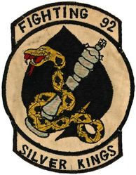 Fighter Squadron 92 (VF-92)
VF-92 "Silverkings" (Third VF-92)
1954-1975
Established on 26 Mar 1952; VF-54 on 1 Jun 1963; VF-92 on 15 Oct 1963-30 Jun 1975.
Vought (Goodyear) FG-1D Corsair
Vought F4U-4 Corsair
Grumman F9F-2 Panther
Douglas AD4NA/4/5 Skyraider
McDonnell F2H-3/4 Banshee
McDonnell  F3H-2 Demon

