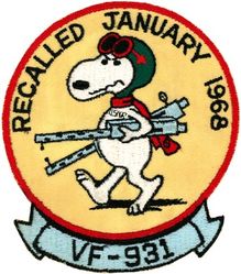 Fighter Squadron 931 (VF-931) Pueblo Crisis
Called to active duty in January 1968 in response to the "Pueblo-crisis", moved to NAS Cecil Field, FL, on 21 May.

Vought F-8H Crusader 
