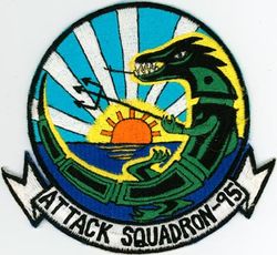 Attack Squadron 95 (VA-95)
VA-95 "Green Lizards"
1963-1970
Douglas AD-7 (A-1J) Skyraider
Douglas A4D-2N (A-4C);  A4D-2 (A-4B); A-4C Skyhawk


