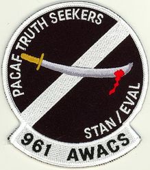 961st Airborne Air Control Squadron Standardization/Evaluation
Japanese made by Tiger Embroidery, Okinawa, Japan.
