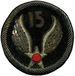 15th Air Force
Established as Fifteenth Air Force on 30 Oct 1943. Activated on 1 Nov 1943. Inactivated on 15 Sep 1945.

Insignia approved on 19 Feb 1944.  

Stations. Tunis, Tunisia, 1 Nov 1943; Bari, Italy, 1 Dec 1943-15 Sep 1945.

