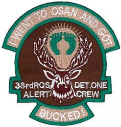33d Rescue Squadron Detachment 1
Constituted as 33 Air Rescue Squadron on 17 Oct 1952. Activated on 14 Nov 1952. Discontinued on 18 Mar 1960. Organized on 18 Jun 1961. Redesignated as: 33 Air Recovery Squadron on 1 Jul 1965; 33 Aerospace Rescue and Recovery Squadron on 8 Jan 1966. Inactivated on 1 Oct 1970. Activated on 1 Jul 1971. Redesignated as: 33 Air Rescue Squadron on 1 Jun 1989; 33 Rescue Squadron on 1 Feb 1993-.
Keywords: desert